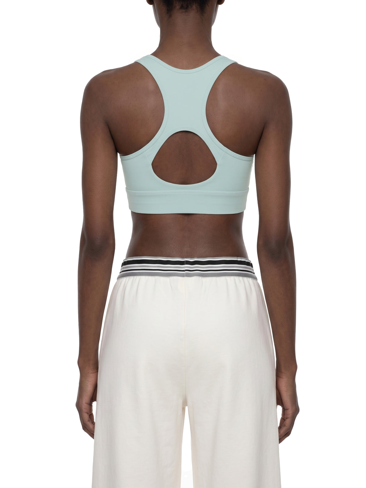 Biustonosz Sportowy Cropped Zip Racerback – Nowrocky™ — kadr studyjny na jasnym tle