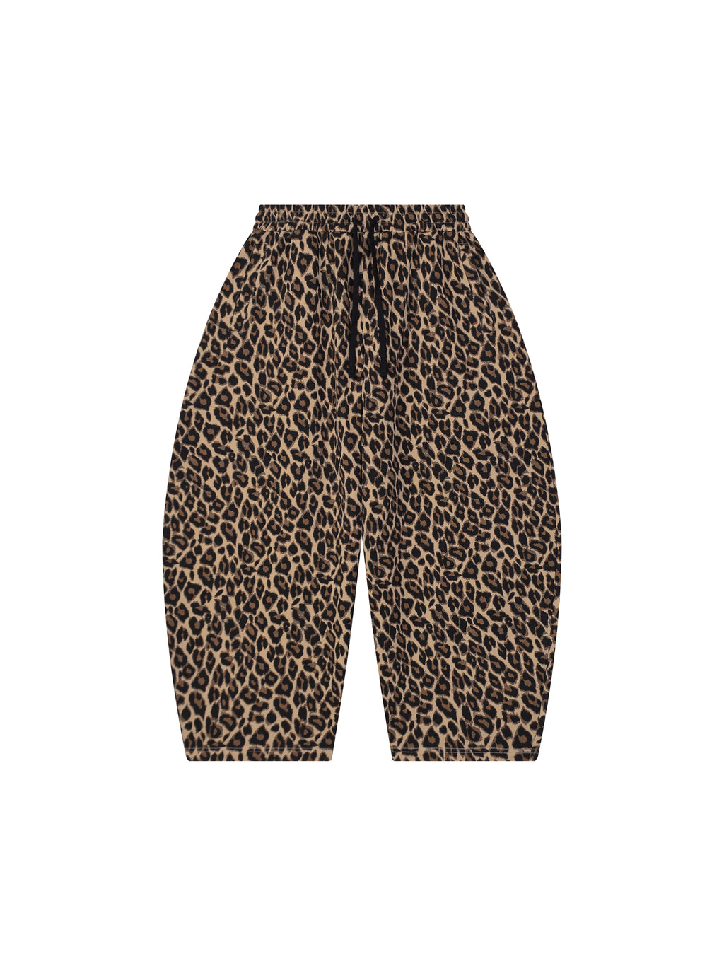 Spodnie Dresowe Leopard Barrel Leg – Nowrocky™ — faktura dresówki w zbliżeniu