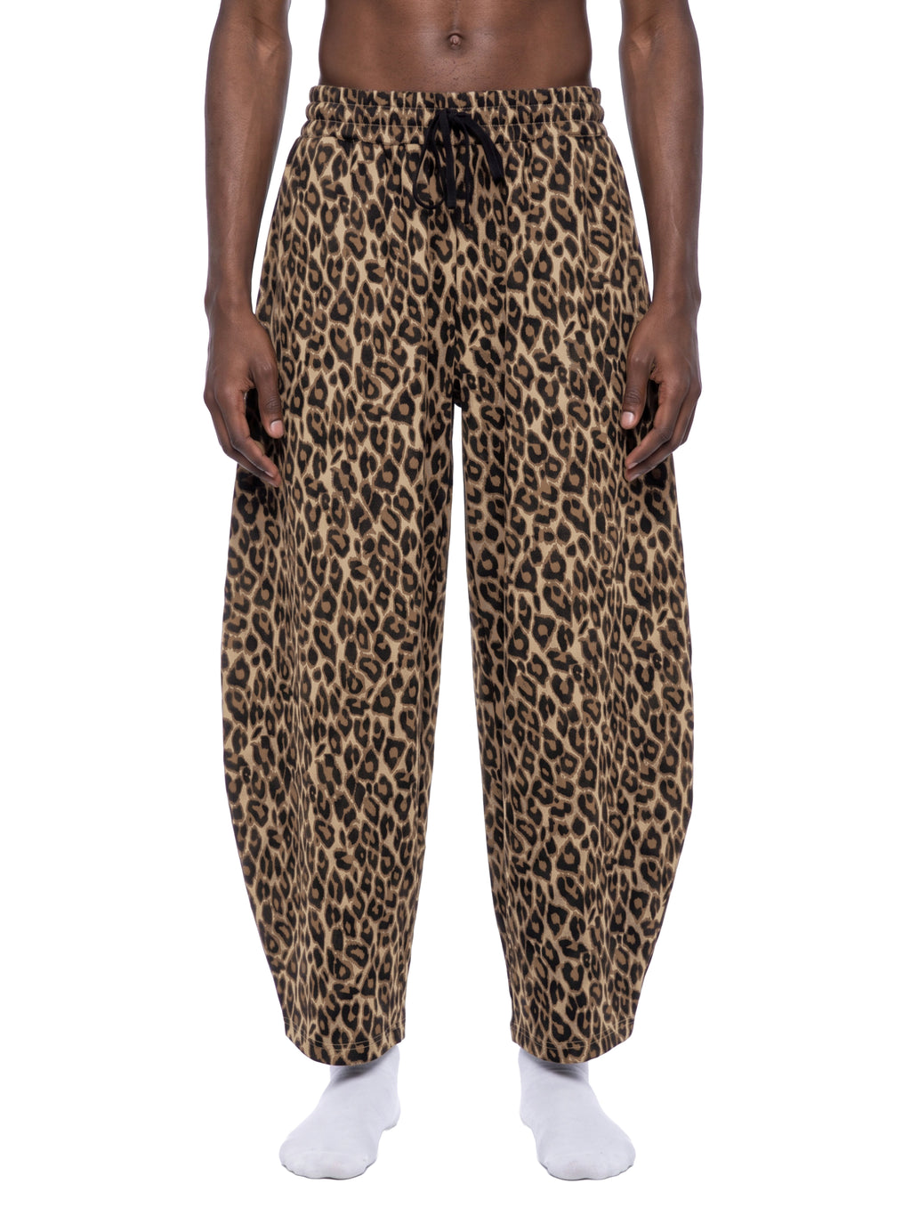 Spodnie Dresowe Leopard Barrel Leg – Nowrocky™ — tylna kieszeń i przeszycia
