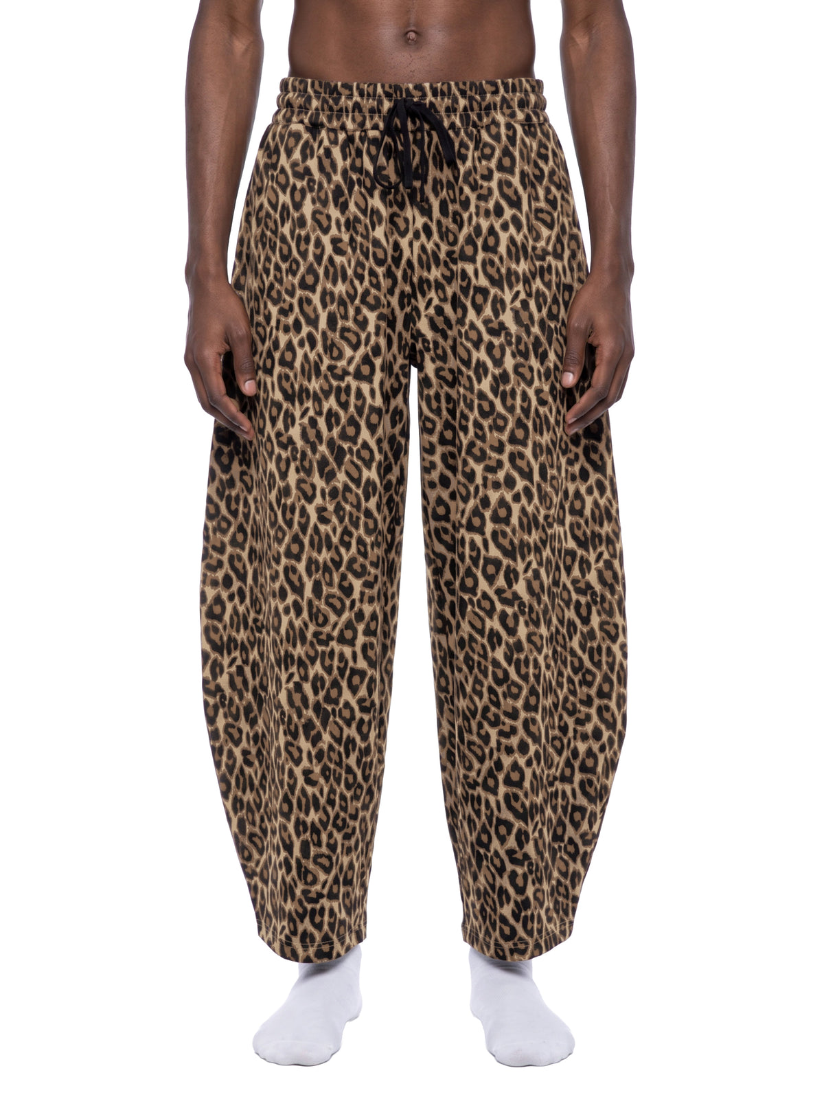 Spodnie Dresowe Leopard Barrel Leg – Nowrocky™ — tylna kieszeń i przeszycia