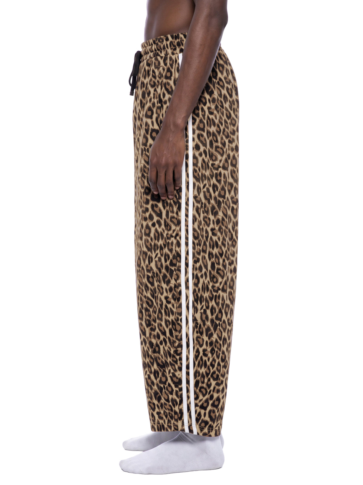 Spodnie Dresowe Leopard Barrel Leg – Nowrocky™ — ściągacz przy kostce