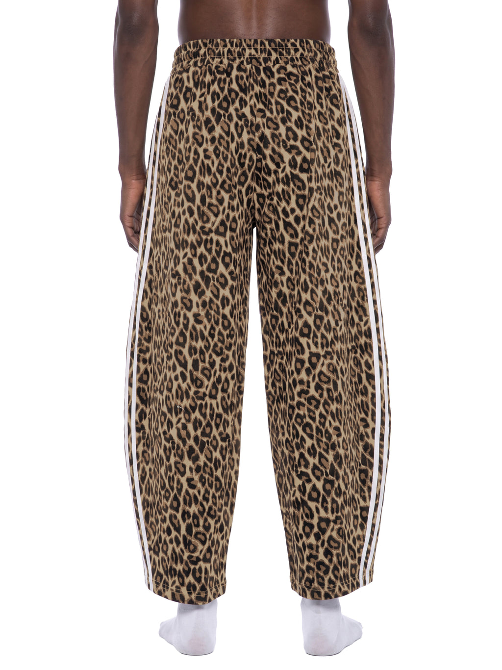 Spodnie Dresowe Leopard Barrel Leg – Nowrocky™ — układ na płasko, pełny krój