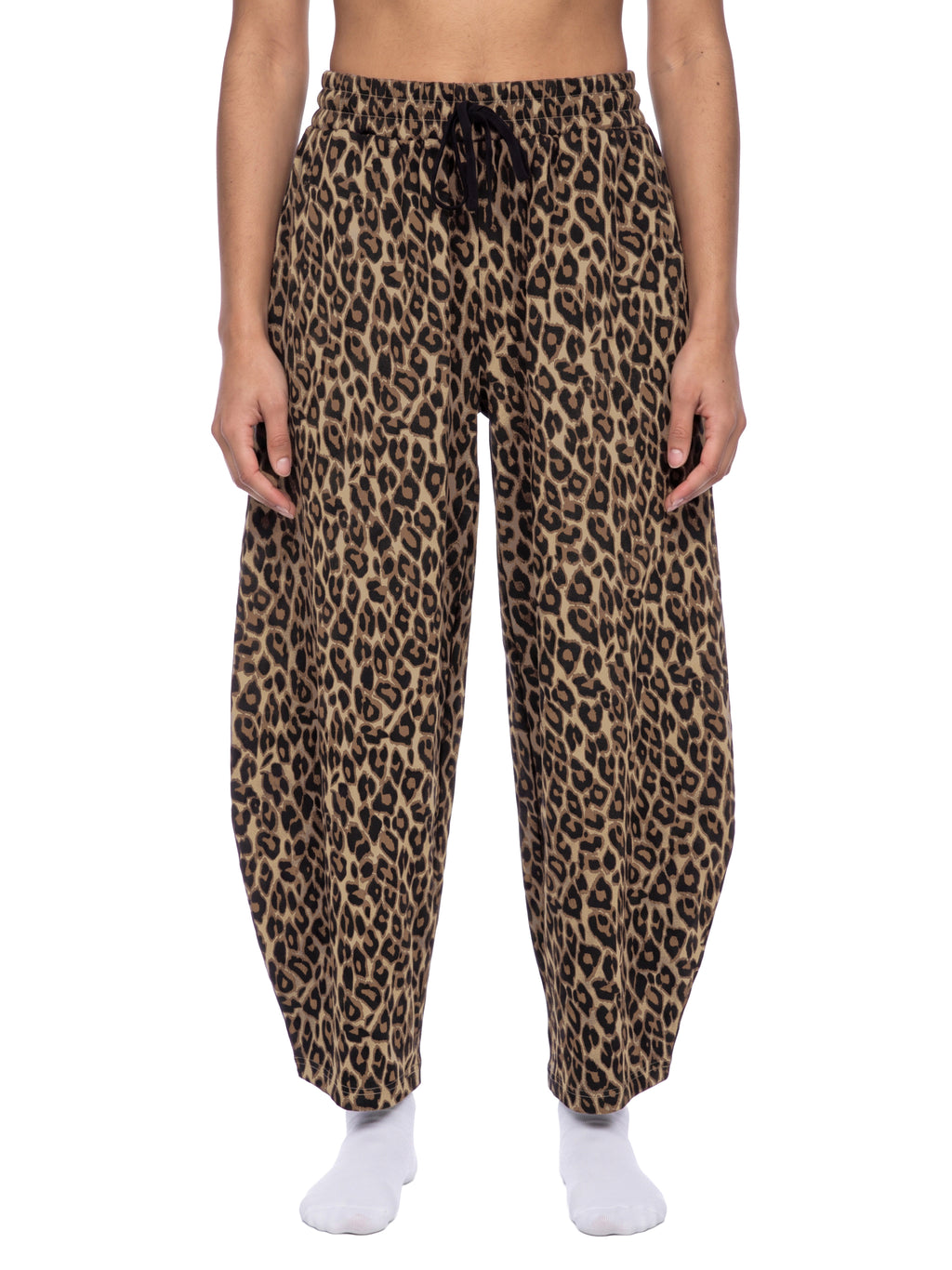 Spodnie Dresowe Leopard Barrel Leg – Nowrocky™ — zestawienie odcieni brązu i czerni