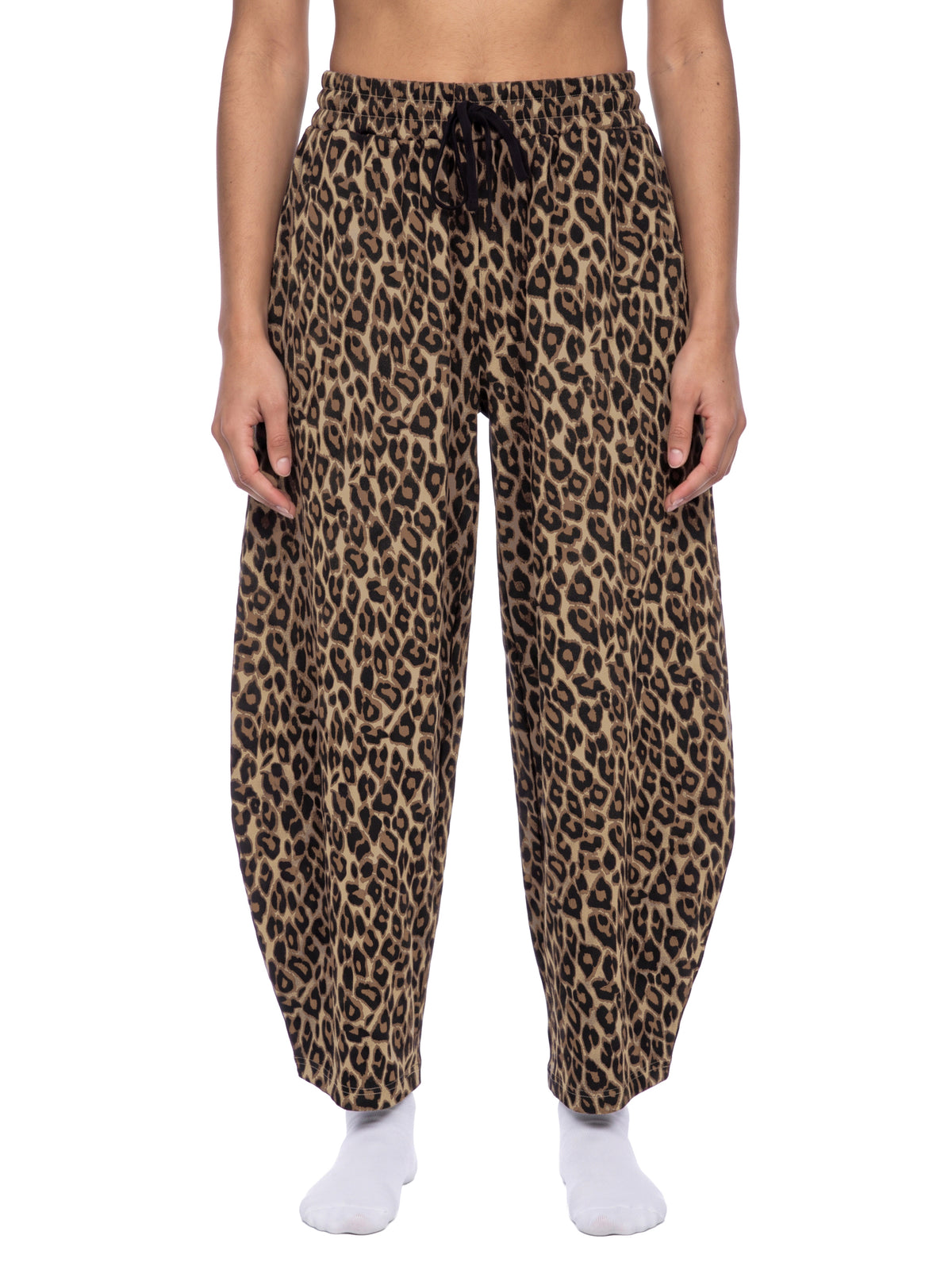 Spodnie Dresowe Leopard Barrel Leg – Nowrocky™ — zestawienie odcieni brązu i czerni