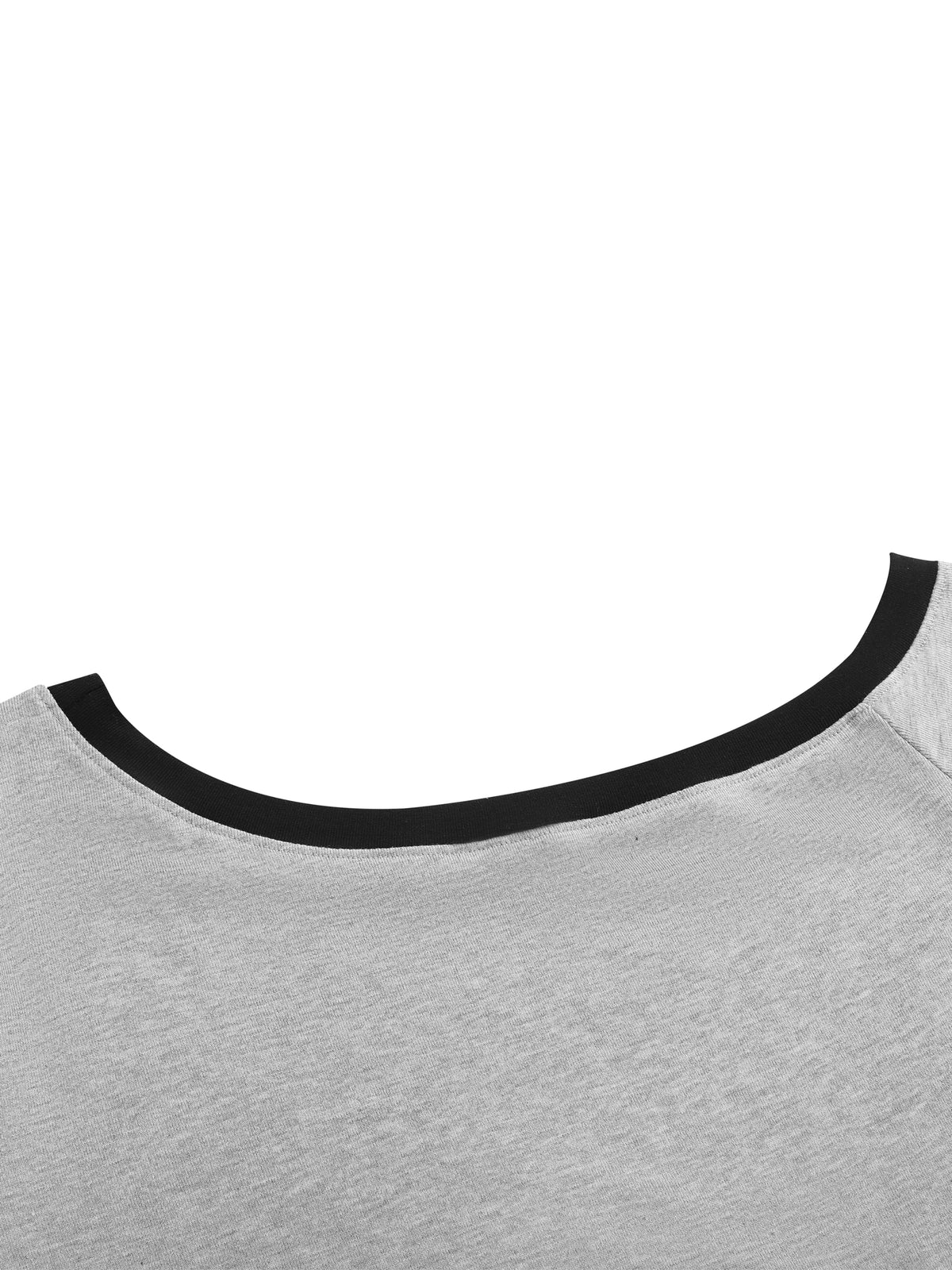 T-shirt Crop Off-Shoulder Contrast Stripe – Nowrocky™ — metka wewnętrzna przy karku
