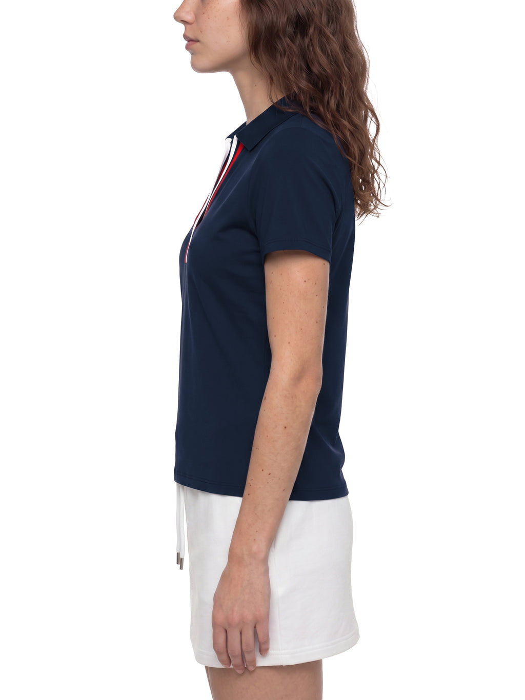 Polo Damskie Color Block Contrast Placket – Nowrocky™ — zestawienie przodu i tyłu