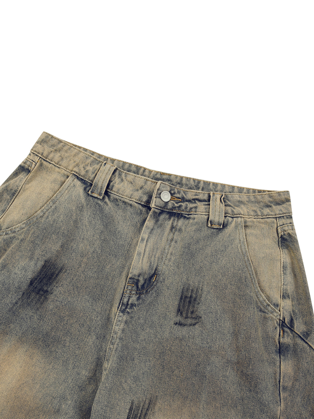 Szorty Jeansowe Vintage Wash – Nowrocky™ — faktura denimu w zbliżeniu