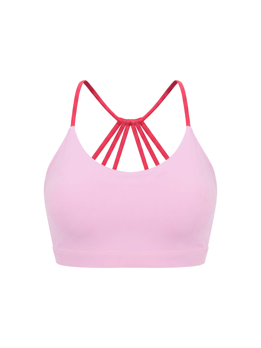 Biustonosz Sportowy Color Block Strappy Back – Nowrocky™ — ujęcie z profilu, linia dekoltu