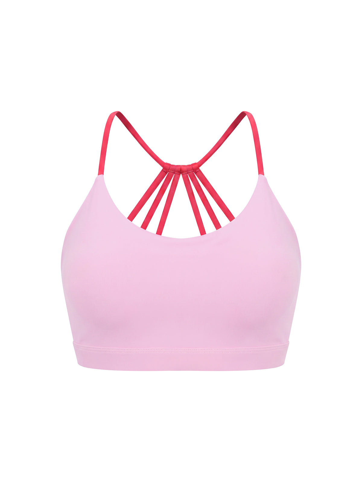 Biustonosz Sportowy Color Block Strappy Back – Nowrocky™ — ujęcie z profilu, linia dekoltu