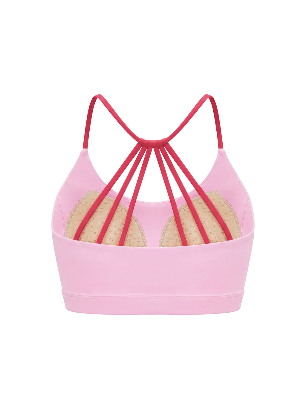 Biustonosz Sportowy Color Block Strappy Back – Nowrocky™ — układ na płasko, całość produktu