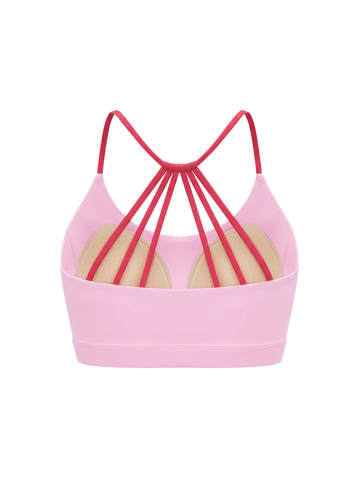 Biustonosz Sportowy Color Block Strappy Back – Nowrocky™ — układ na płasko, całość produktu