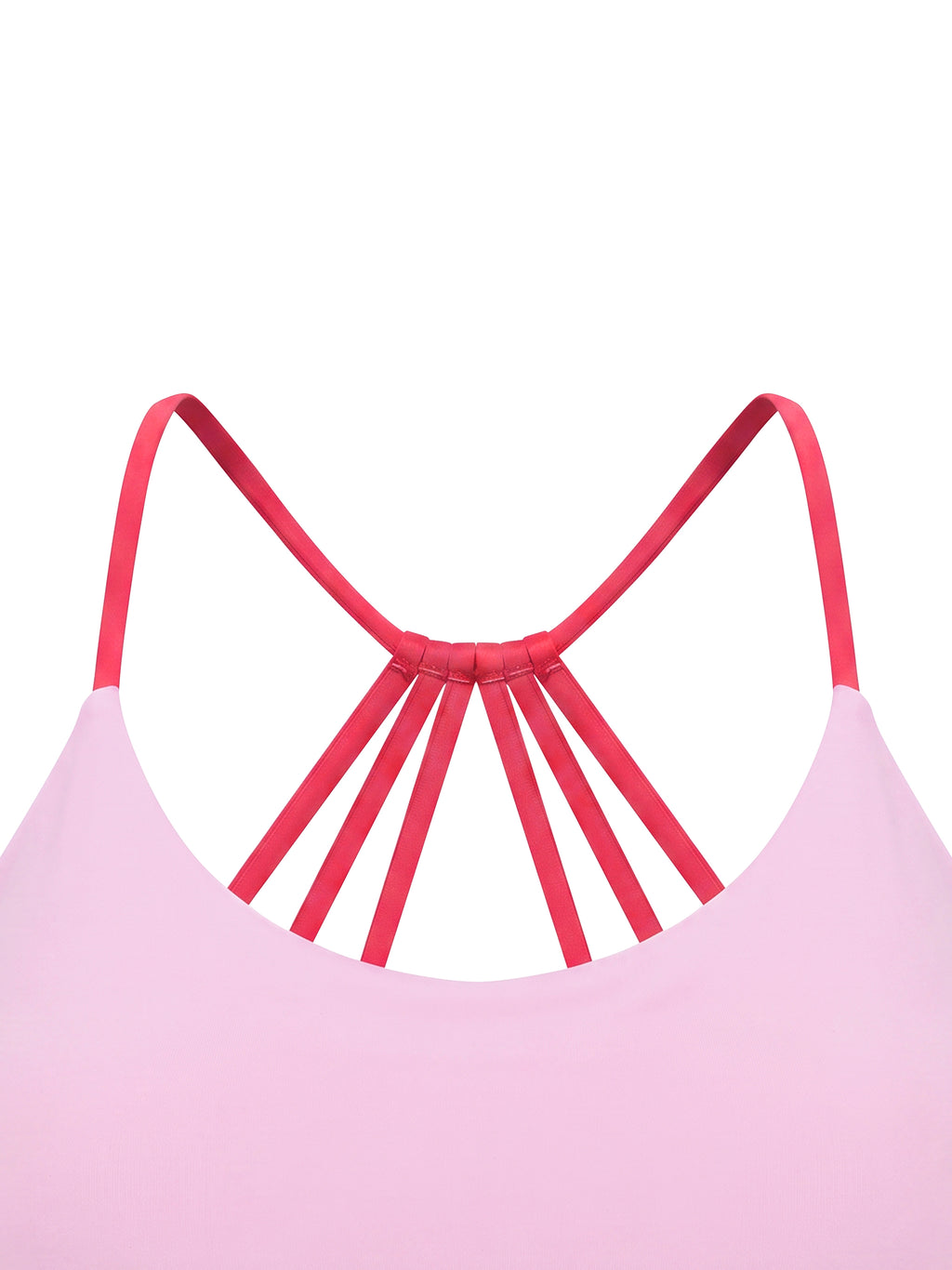 Biustonosz Sportowy Color Block Strappy Back – Nowrocky™ — zbliżenie na logo na taśmie