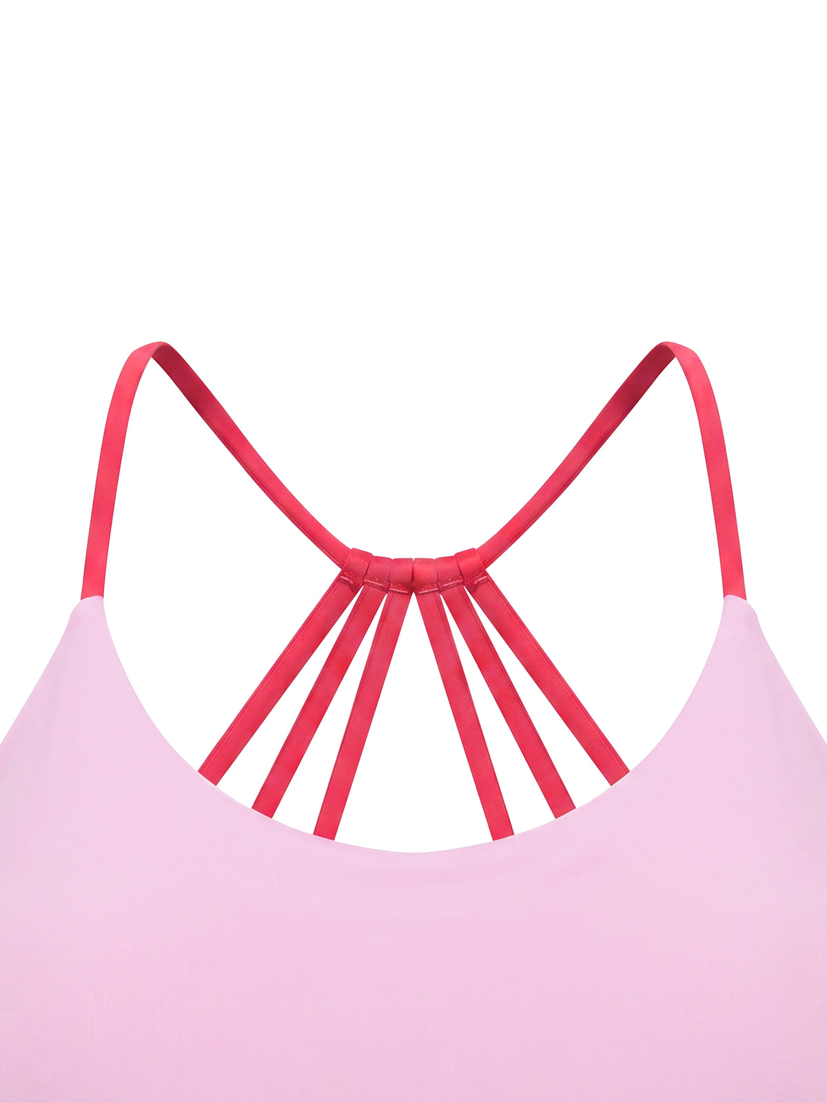 Biustonosz Sportowy Color Block Strappy Back – Nowrocky™ — zbliżenie na logo na taśmie
