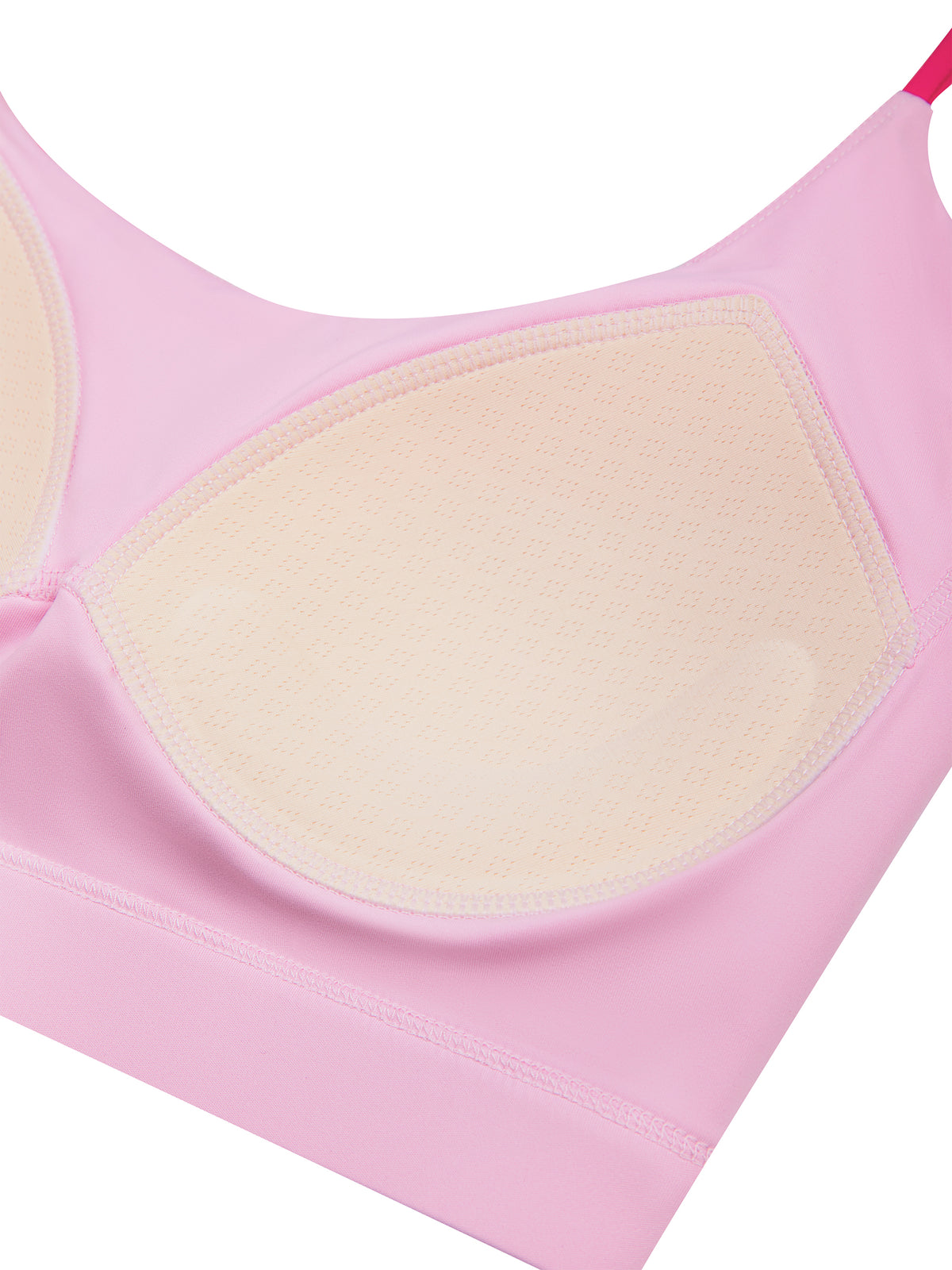 Biustonosz Sportowy Color Block Strappy Back – Nowrocky™ — zbliżenie na przeszycia miseczek