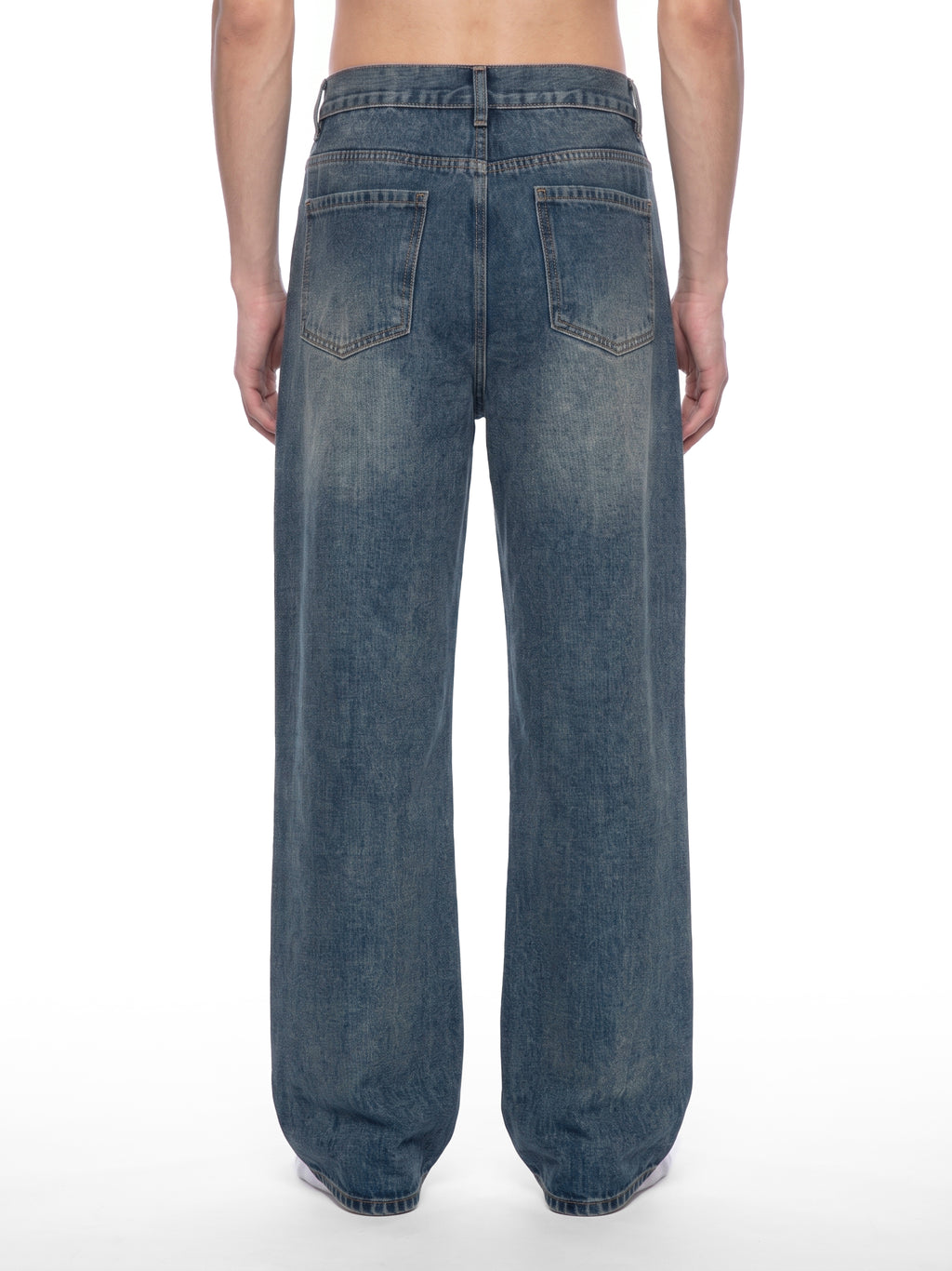 Jeansy Straight Leg Vintage Wash – Nowrocky™ — przednia kieszeń z bliska