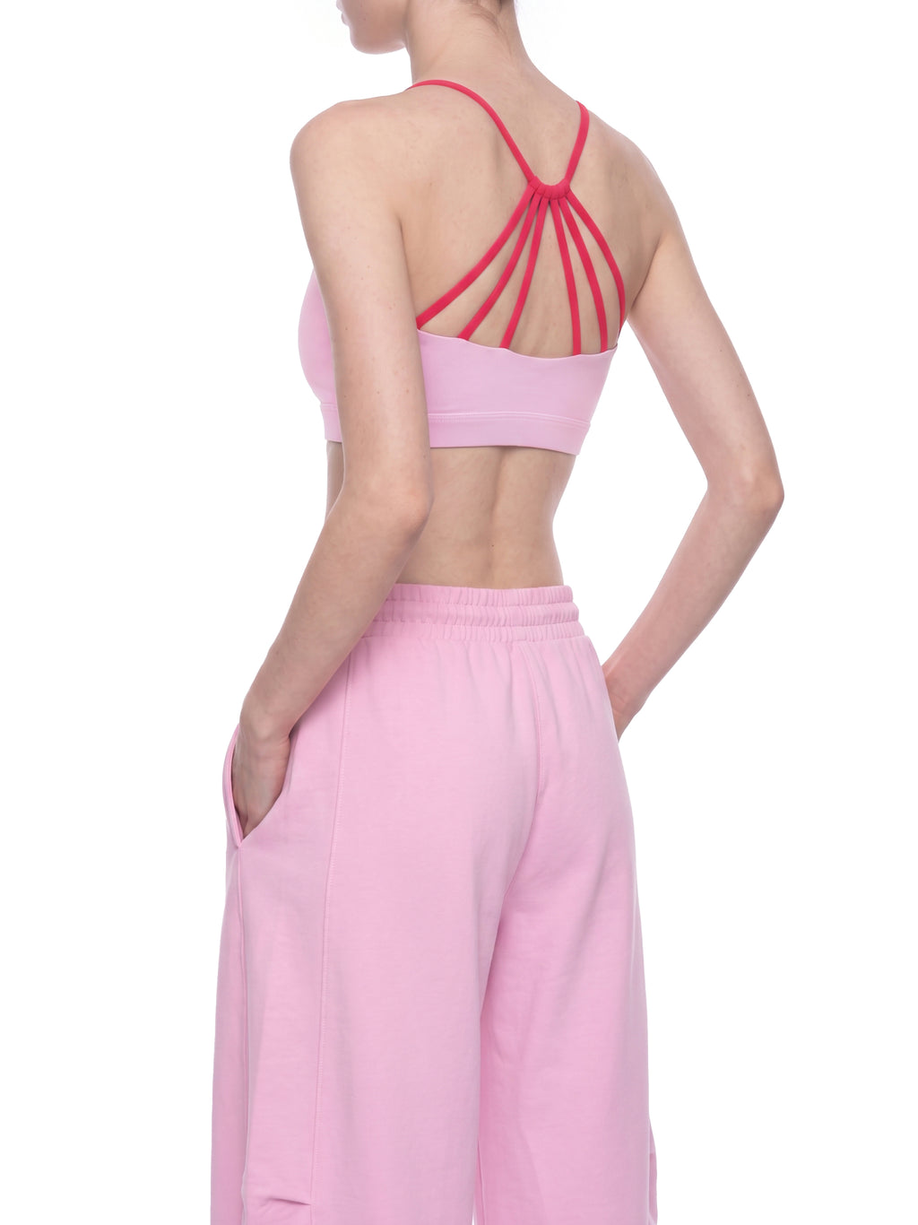 Biustonosz Sportowy Color Block Strappy Back – Nowrocky™ — detal szwu bocznego