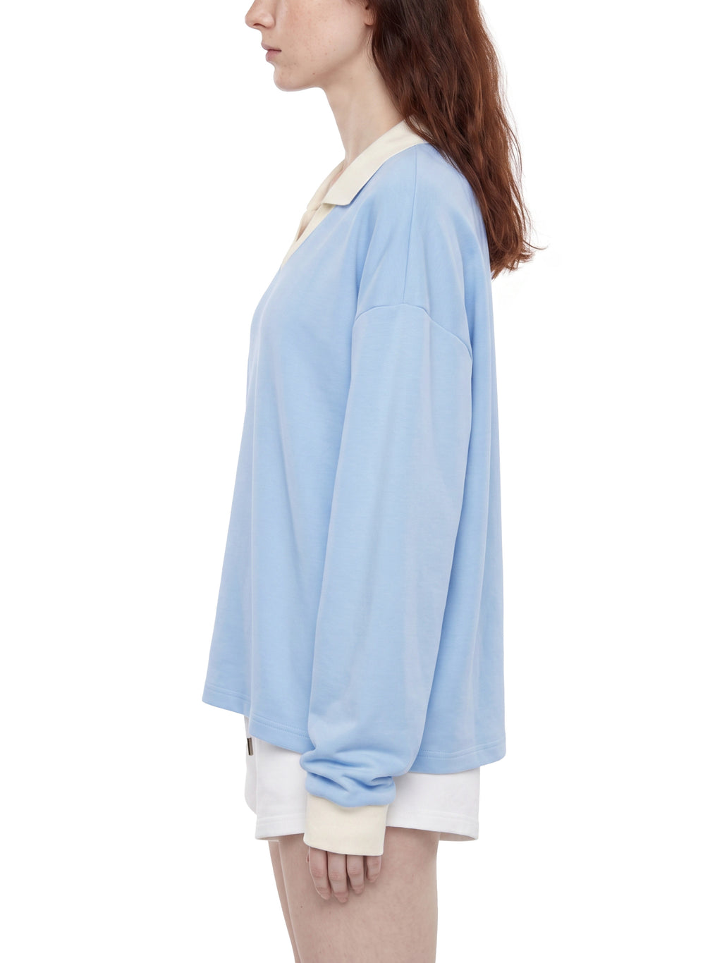 Bluza Color Block Polo Collar – Nowrocky™ — detal przeszyć bocznych