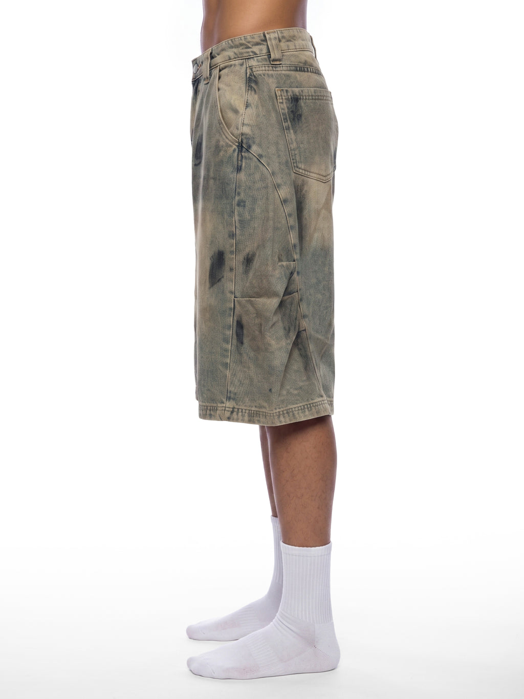 Szorty Jeansowe Vintage Wash – Nowrocky™ — przednia kieszeń z bliska