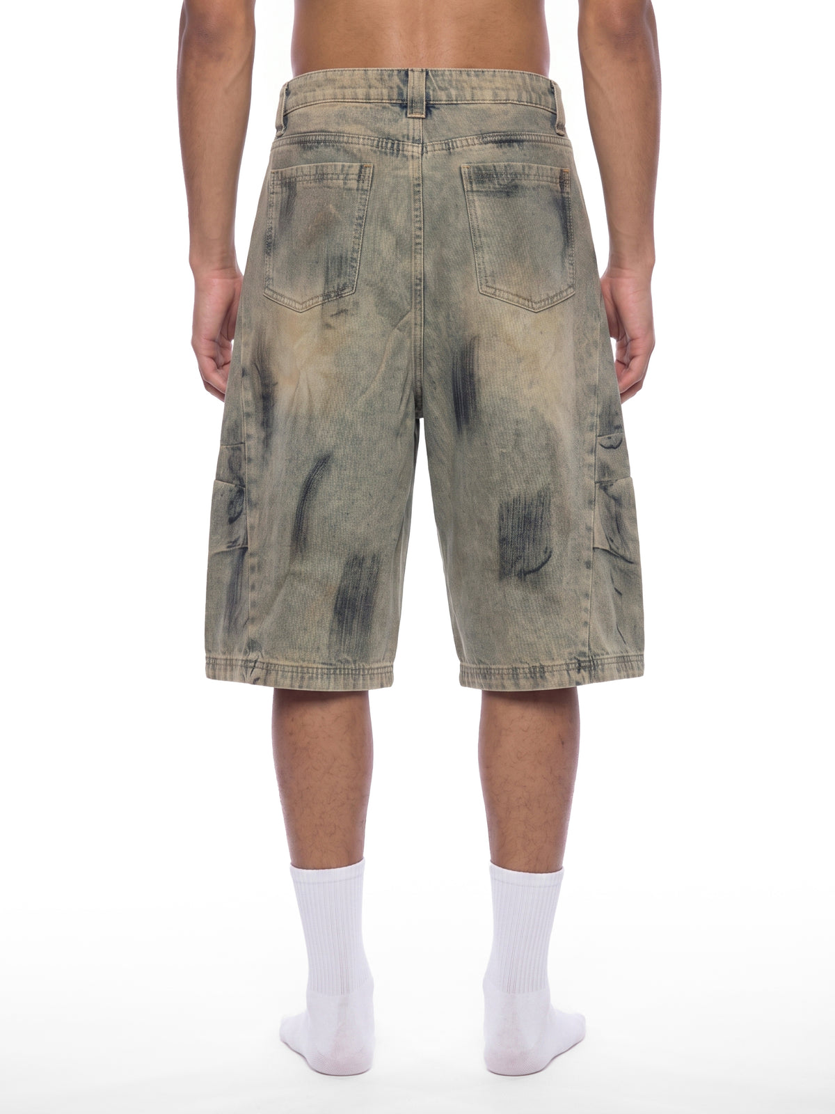 Szorty Jeansowe Vintage Wash – Nowrocky™ — tylna kieszeń i przeszycia