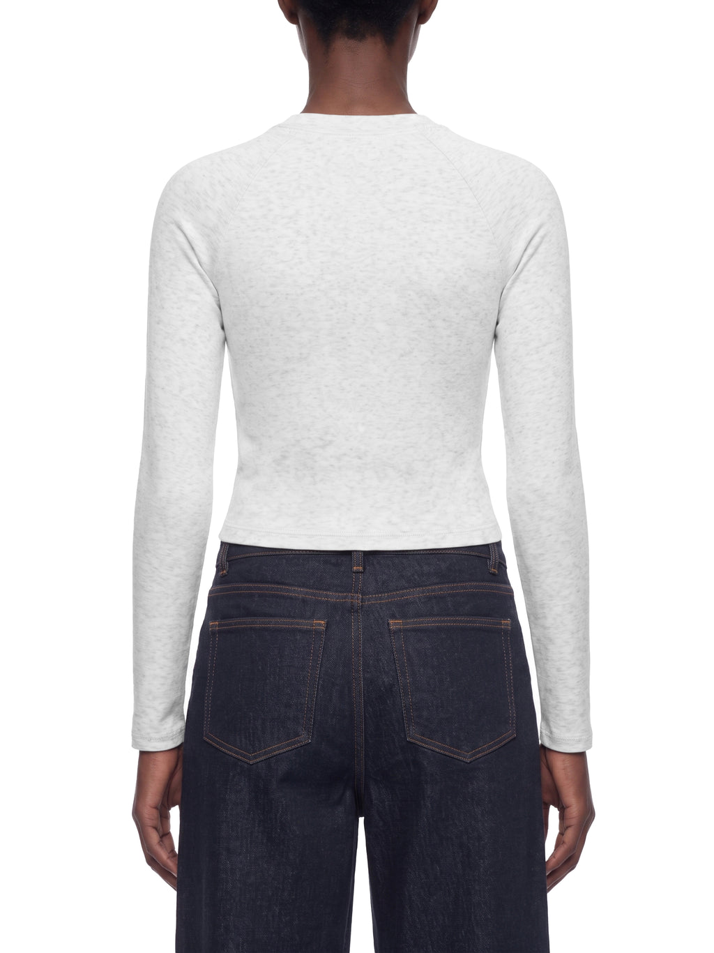 Longsleeve Slim Raglan Crop – Nowrocky™ — linia talii i dołu produktu